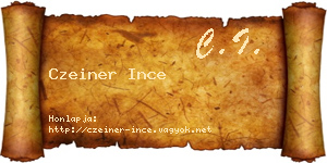 Czeiner Ince névjegykártya